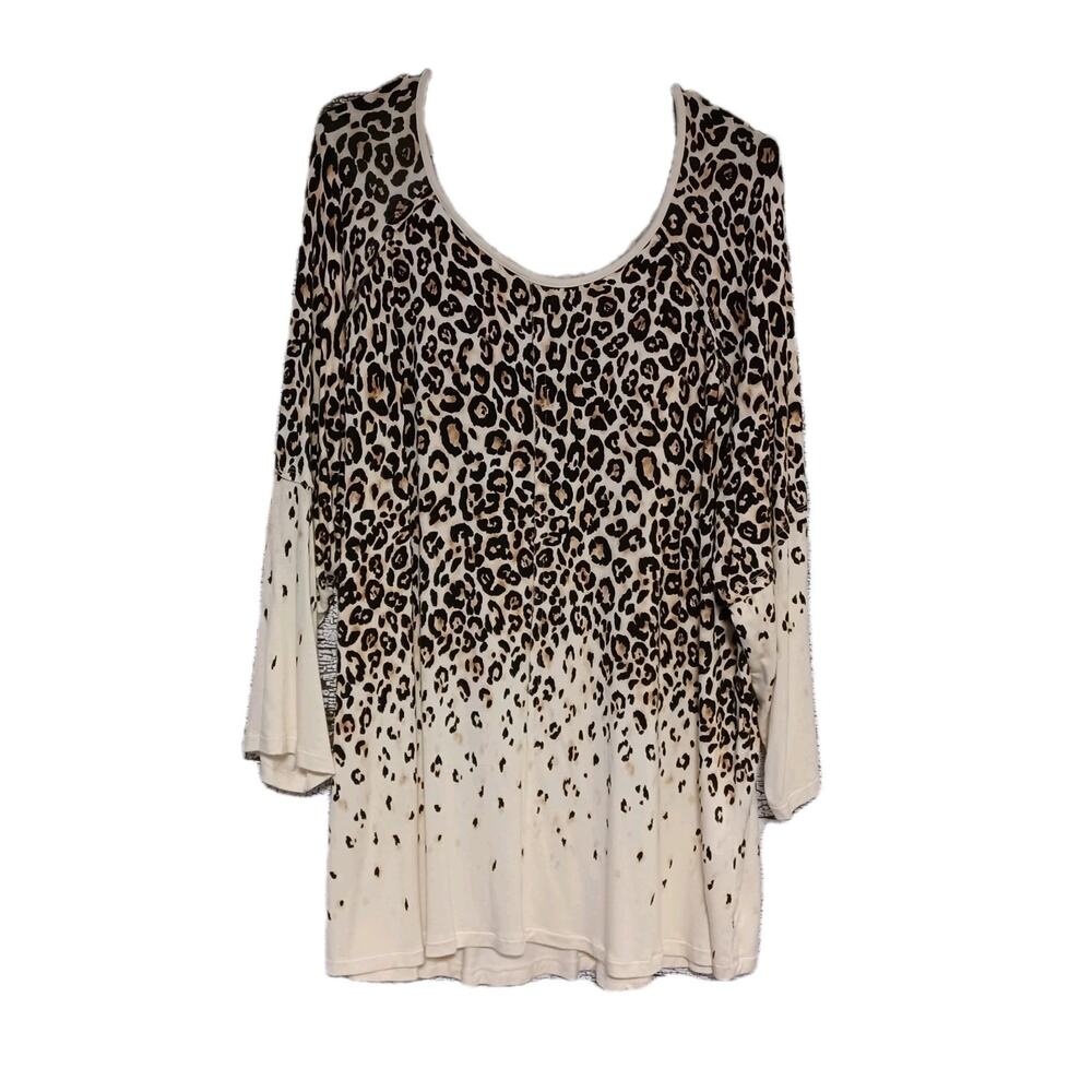 Womens 2XL Leopard Print Shirt Top Soft Stretch Multiples Brand
